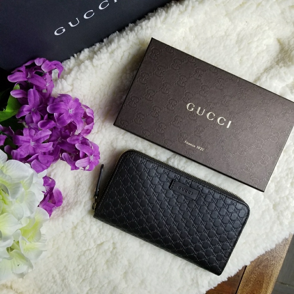 NWT Gucci Wallet Dark Brown Microguccissima Leathe